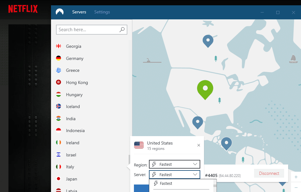 nordvpn netflix servere